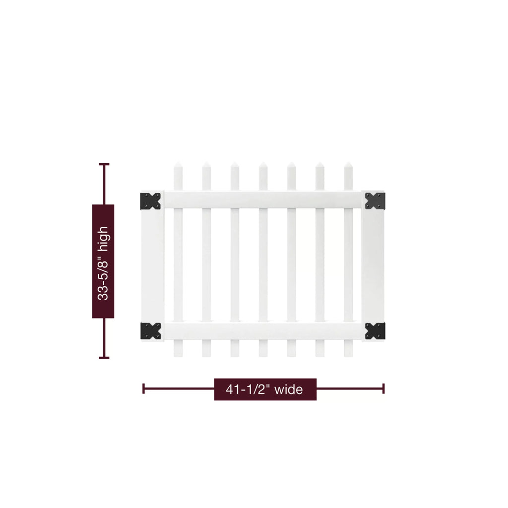 Chelsea 3 ft. x 42 in. White Vinyl Picket Fence Gate Y30292