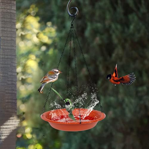 Bird Bath for Outdoors Heavy Duty Hanging 16 Inch Green a7