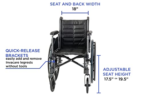 Wheelchair for Adults Folding 18 Inch Seat with Legrests k7m