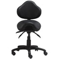 Homelala Ergonomic Saddle Stool with Back and Padded Seat, Tilt Height Adjustable Swivel Chair for Office or Medical Clinic, Black