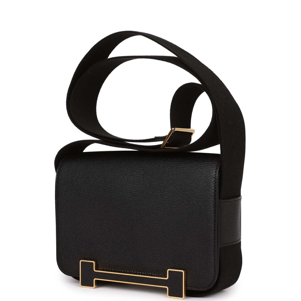 Black Chevre Gold Hardware Bag k7