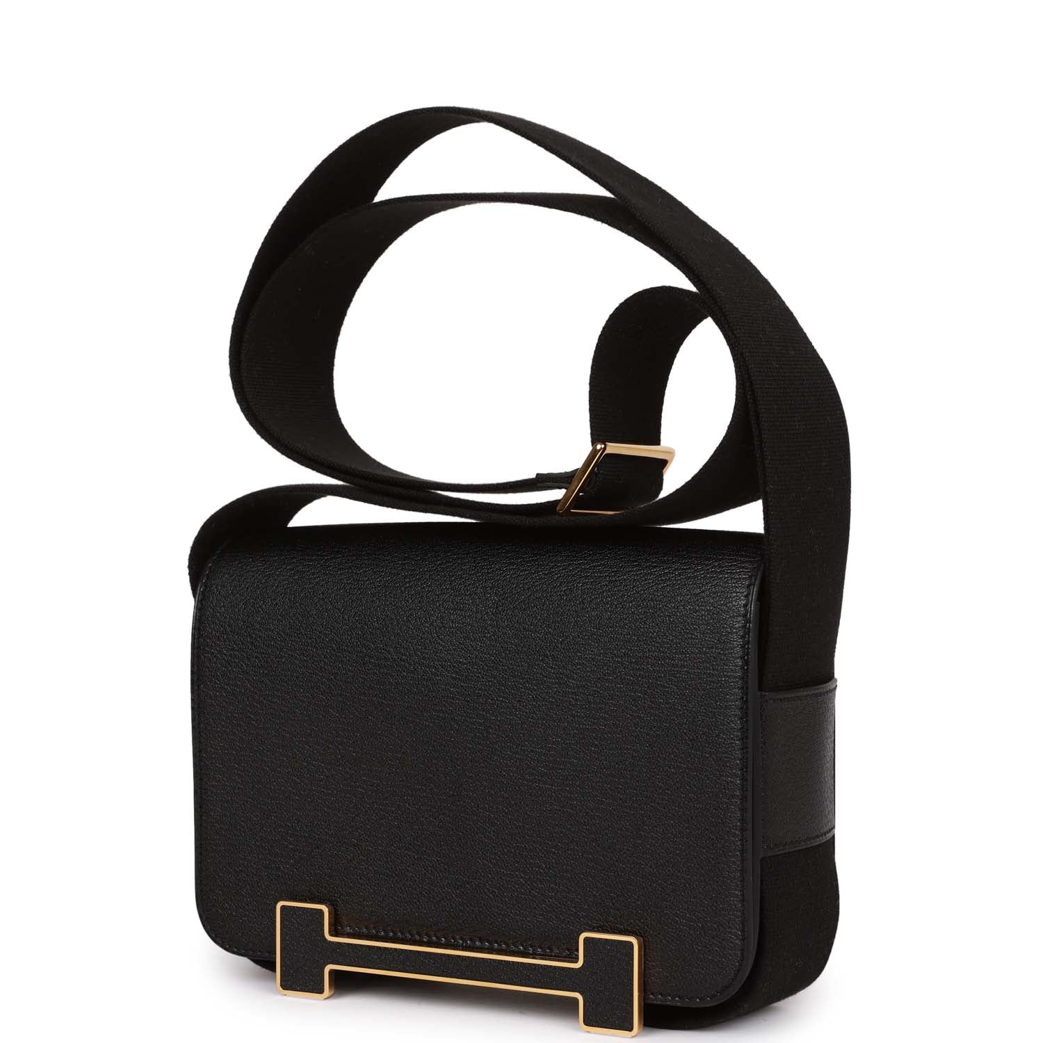 Black Chevre Gold Hardware Bag k7