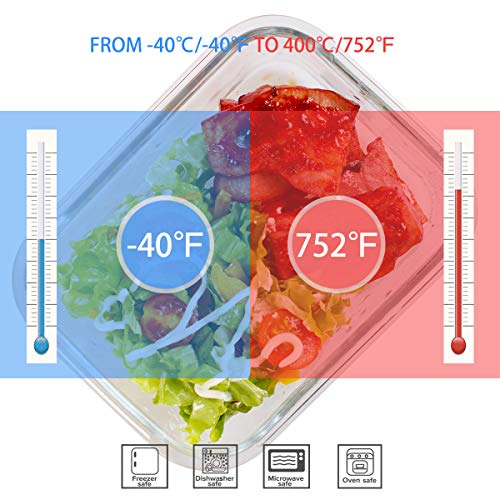 Glass Food Storage Containers with Lids, 18 Piece, BPA Free & Leak Proof E7081