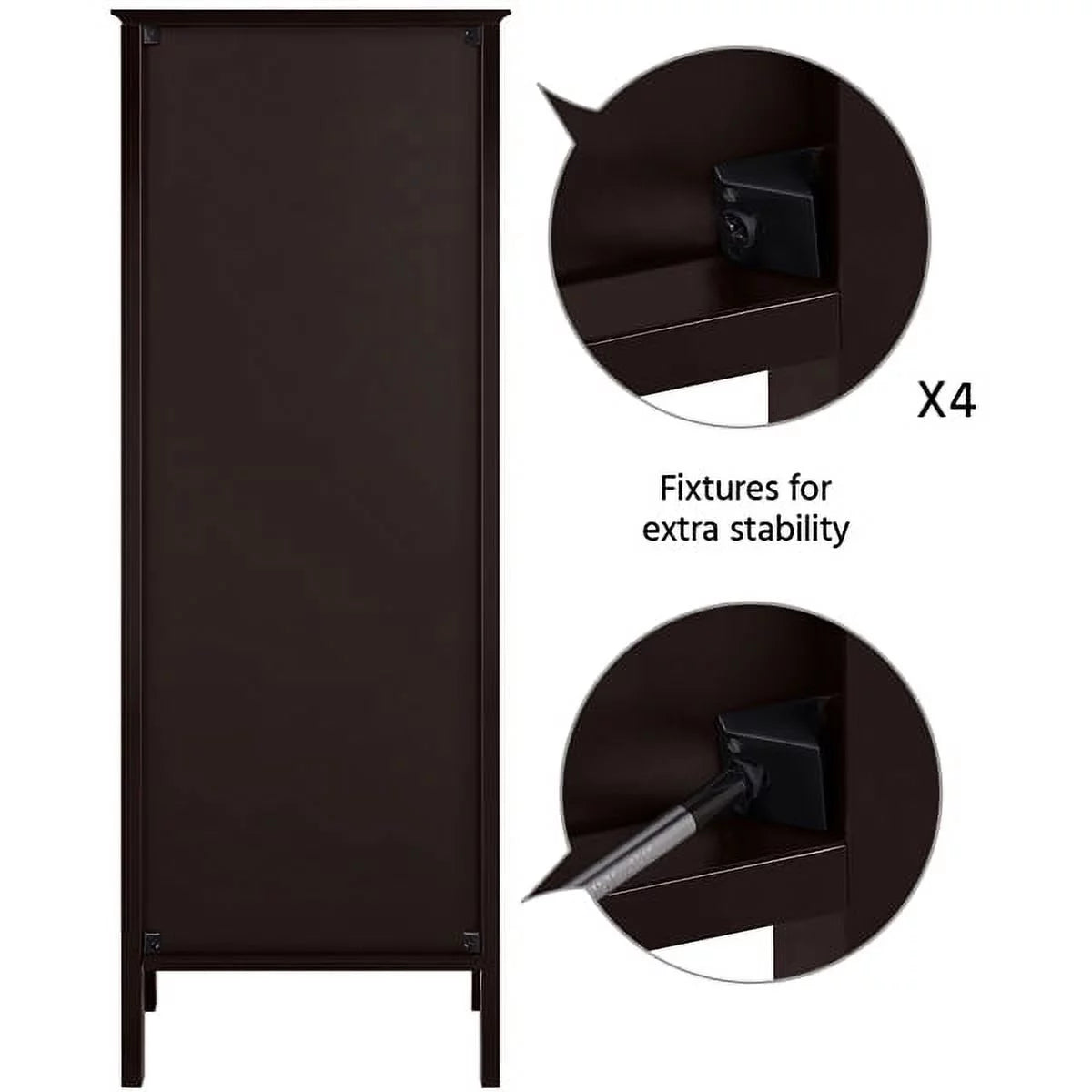 Topeakmart Wooden Bathroom Floor Storage Cabinet with Drawer, Espresso X322