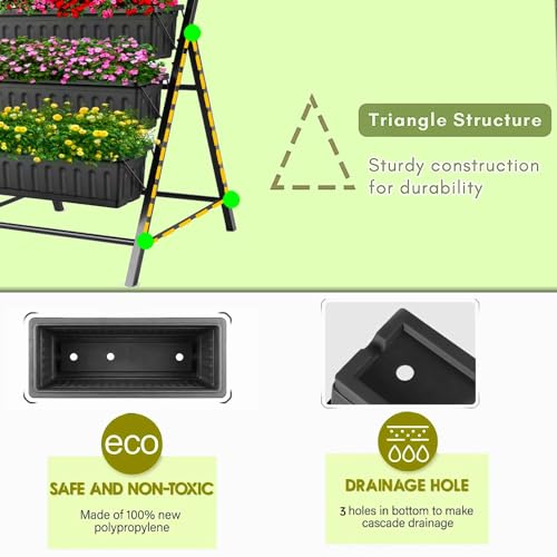 Vertical Raised Garden Bed 5 Tier Planter Box with Drainage System a7
