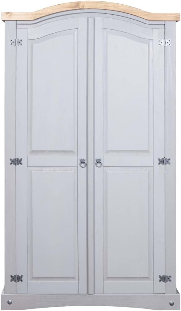Corona Range 2 Door Wardrobe Grey Mexican Pine W2426