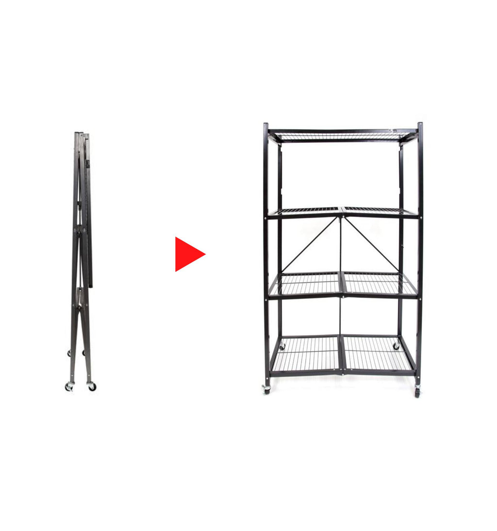 Origami Large 4-Tier Heavy-Duty Rack with Casters Red 7k
