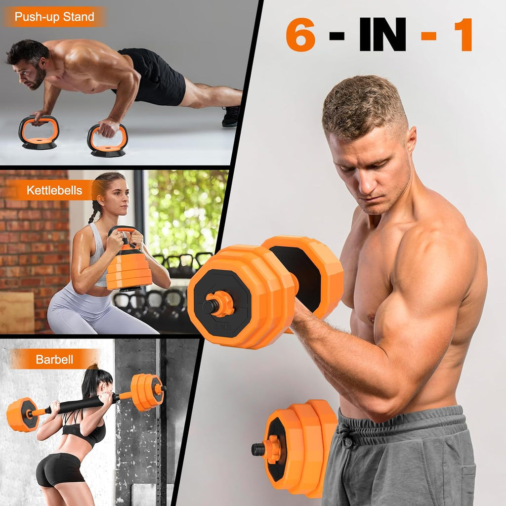 Adjustable Dumbbells 6-in-1 Weight Set Home Gym Fitness Equipment k7p