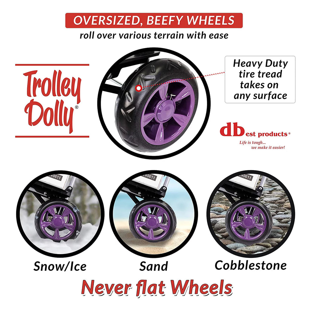 dbest products Trolley Dolly Foldable Shopping Cart, Purple Q270231