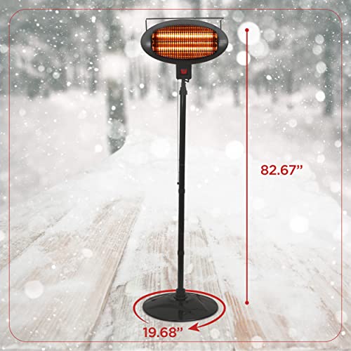 Outdoor Patio Electric Heater with Stand and 3 Heat Settings k7