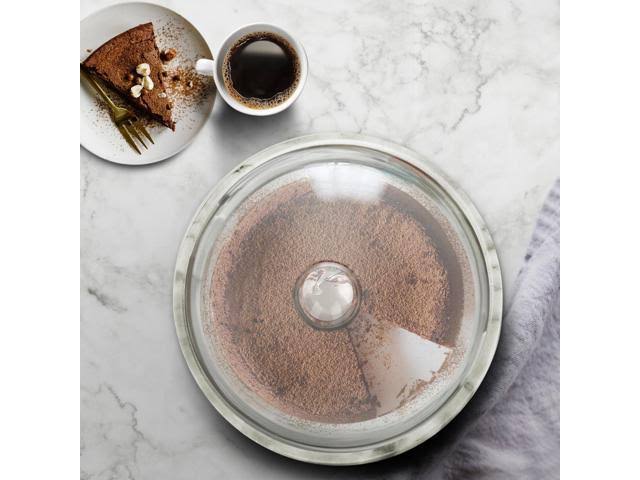 Marble Cake Stand with Glass Cover Dome and Serving Platter a7