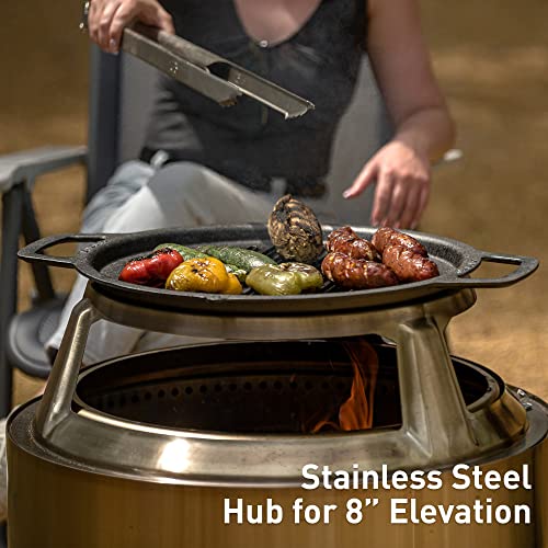 Solo Stove Bonfire Cast Iron Grill Cooking Bundle 2.0 Smokeless Fire Pit with Stand and Grill X417799