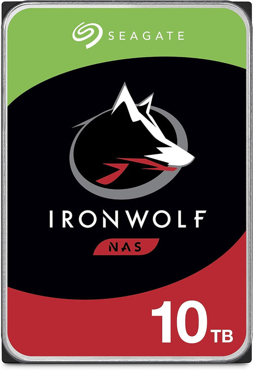 Seagate IronWolf 10TB NAS Internal Hard Drive HDD – CMR 3.5 Inch SATA 6Gb/s 7200 RPM 256MB Cache for RAID Network Attached Storage, with Rescue Service (ST10000VN0008) (Renewed)