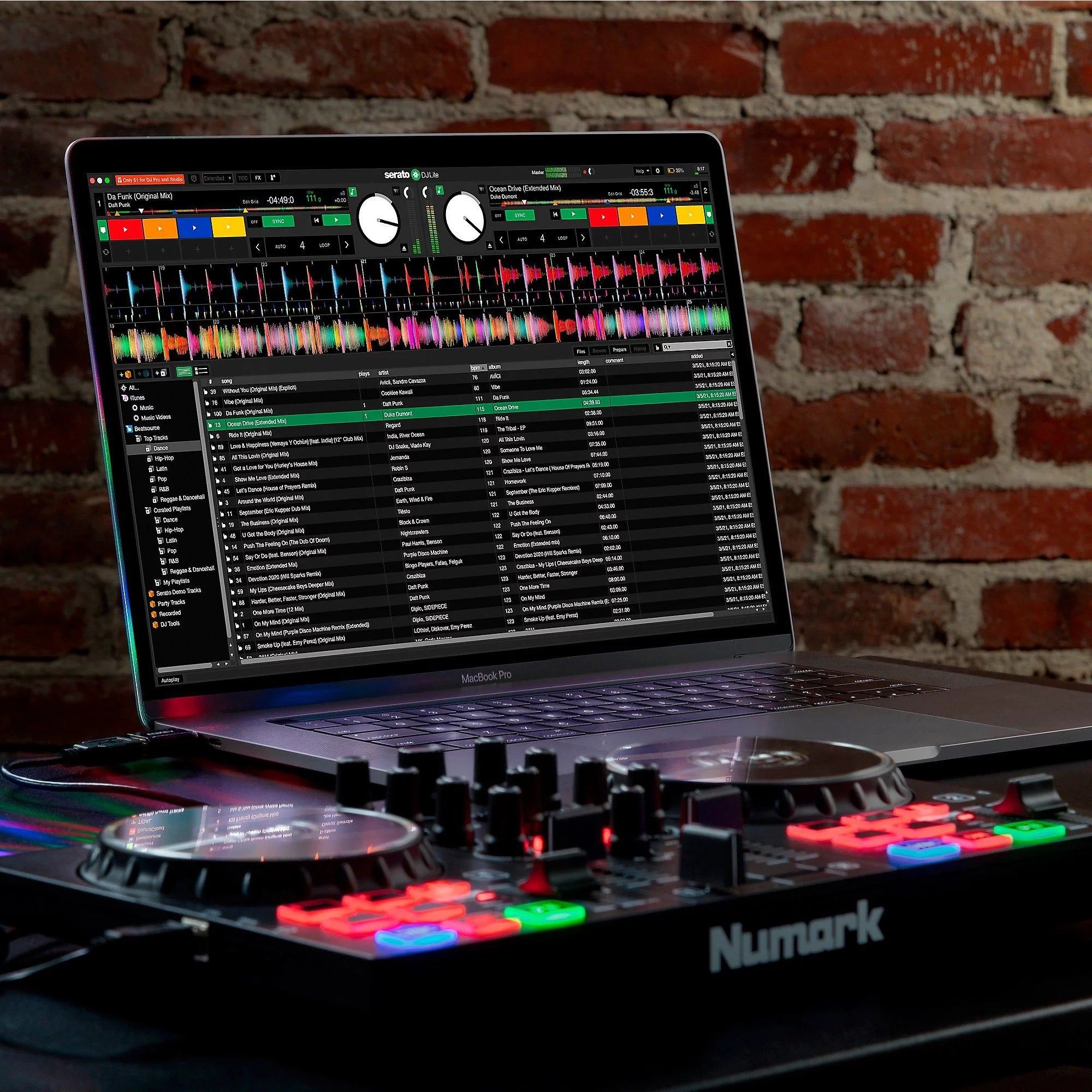 DJ Controller Set with Built-In Lights and Mixer k7