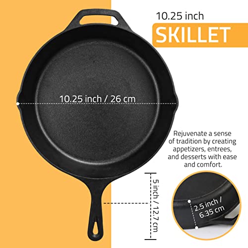 Utopia Kitchen Pre-Seasoned Cast Iron Skillet Frying Pan 10.25 Inch S491731