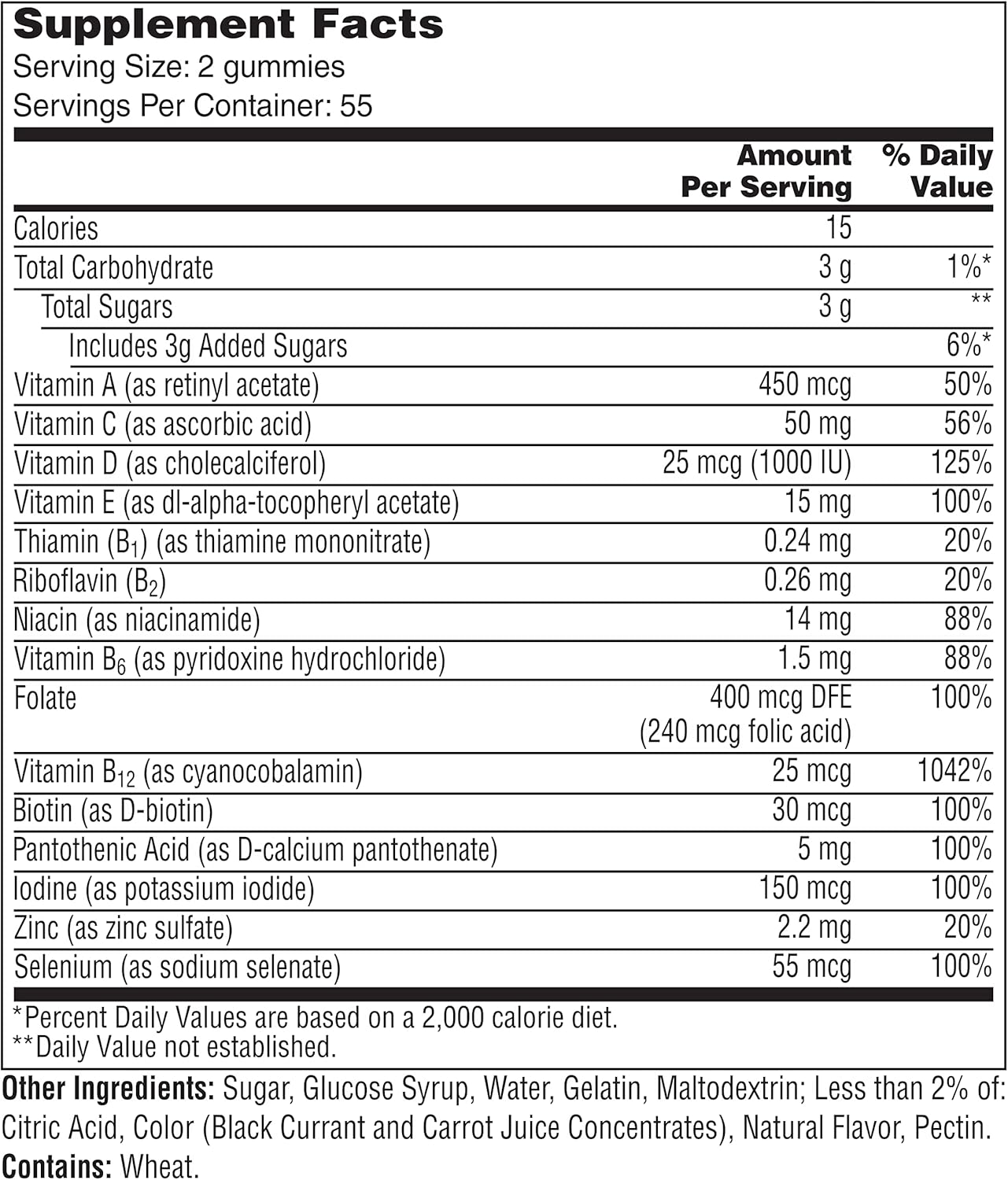 Women's 50+ Multivitamin Gummies for Brain and Immunity Support 110 Count a7