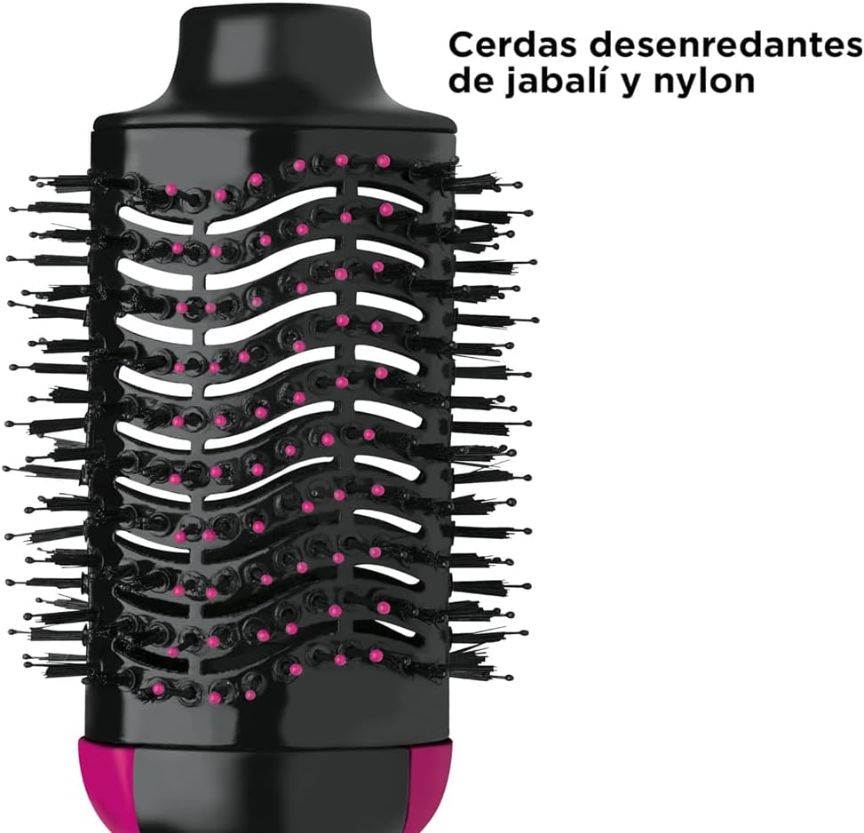 4 in 1 Hot Air Brush Hair Dryer and Styler for All Hair Types, Black D633341