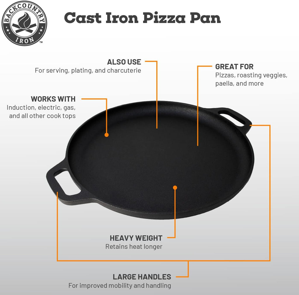 Backcountry Iron 13.5 Inch Pre-Seasoned Cast Iron Pizza Pan S166