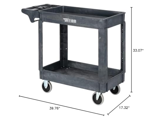 Plastic Utility Cart with Wheels Heavy Duty 3-Tier Storage a7