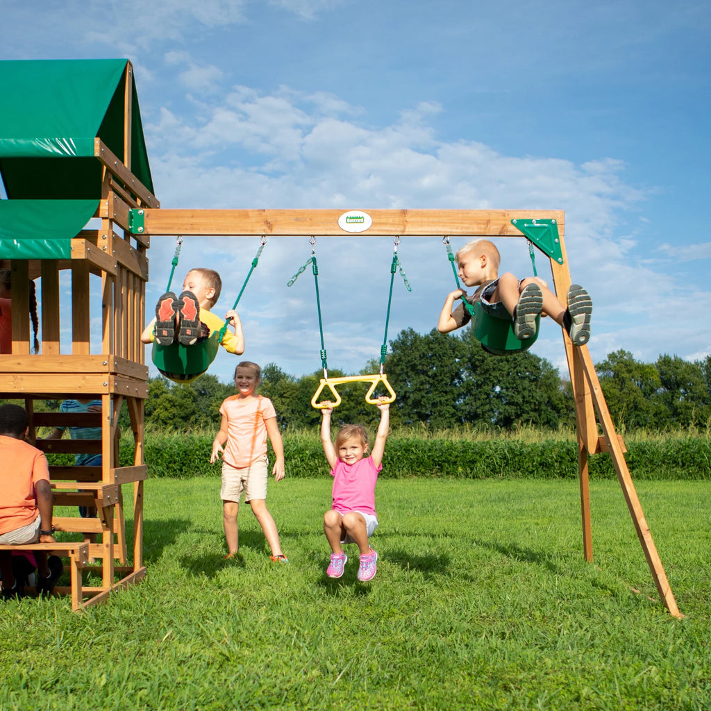Cedar Wood Playset Swing Set k7