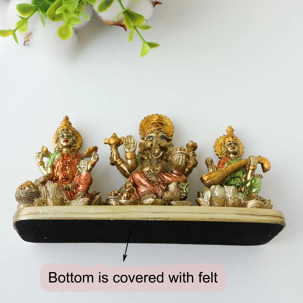 Hindu Gods Lakshmi Ganesha Saraswati Statue for Home Temple Pooja Decor a7