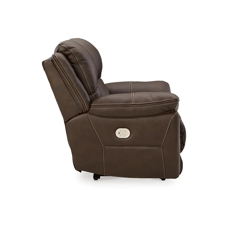 Ashley Furniture Dunleith Leather Zero Wall Recliner with Headrest, Dark Brown T9734