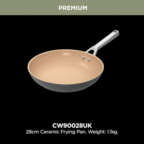 Ninja Extended Life 24cm Ceramic Frying Pan, Non-Stick, Induction Compatible, Oven Safe, Terracotta & Grey Q252