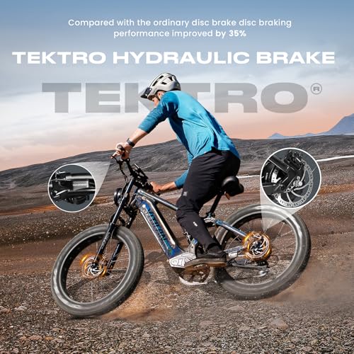 VITILAN T7 PRO 1600W Peak Electric Bike for Adults, 52V 20AH Removable Battery, 26 Inch Fat Tire Mountain E-Bike N89450