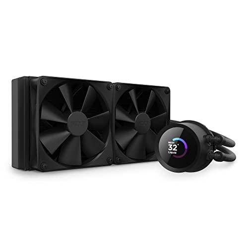 NZXT Kraken 240 RGB - 240mm AIO CPU Liquid Cooler - RL-KR240-B1 - Customizable 1.54" Square LCD Display for Images, Performance Metrics - High-Performance Pump - 2 x F120 RGB Core Fans - Black