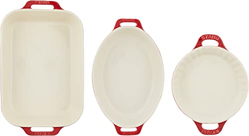 Staub Ceramic Baking Dish Set, 3pc, Cherry K370