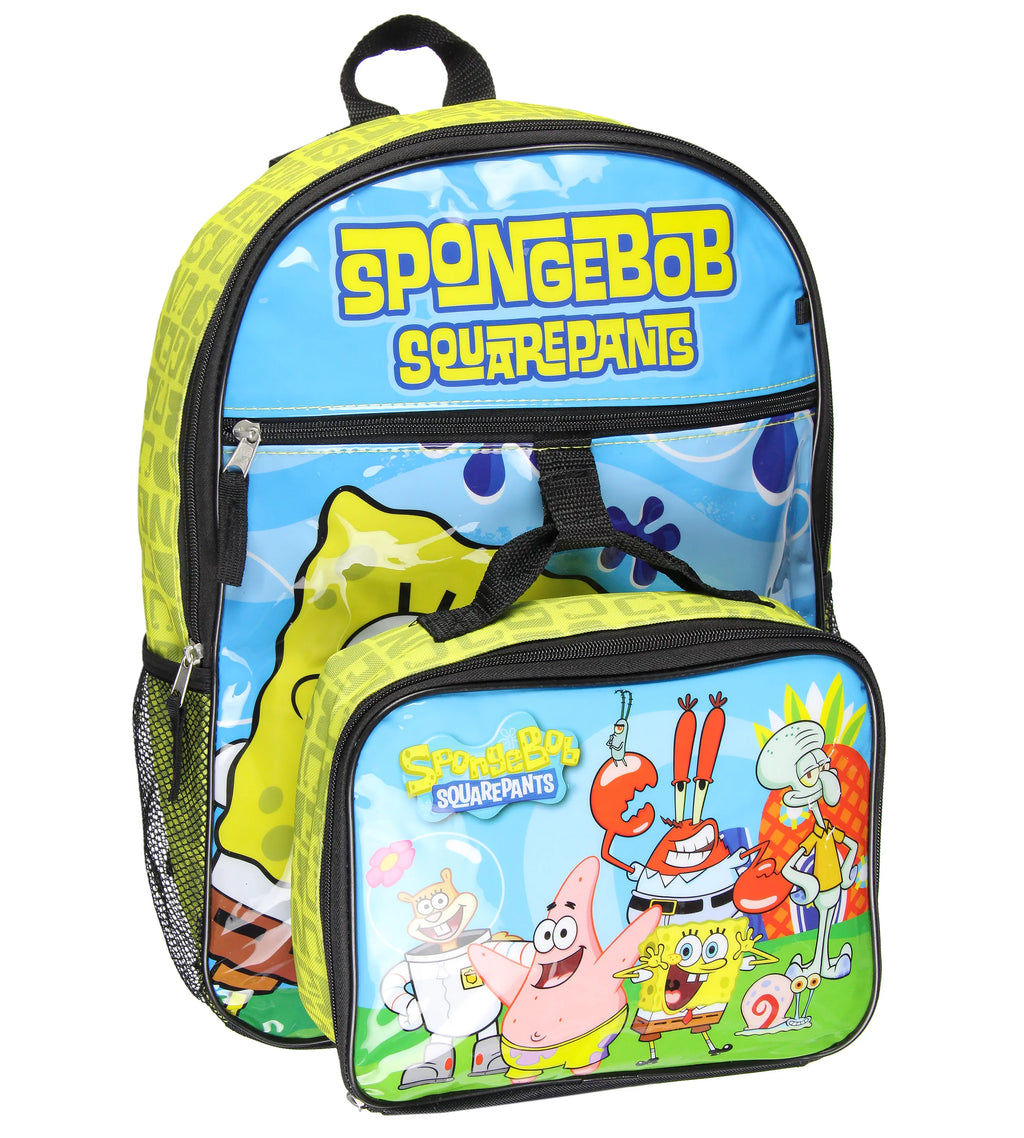 SpongeBob SquarePants 5-Piece Backpack Lunchbox Set with Icepack & Water Bottle I83892