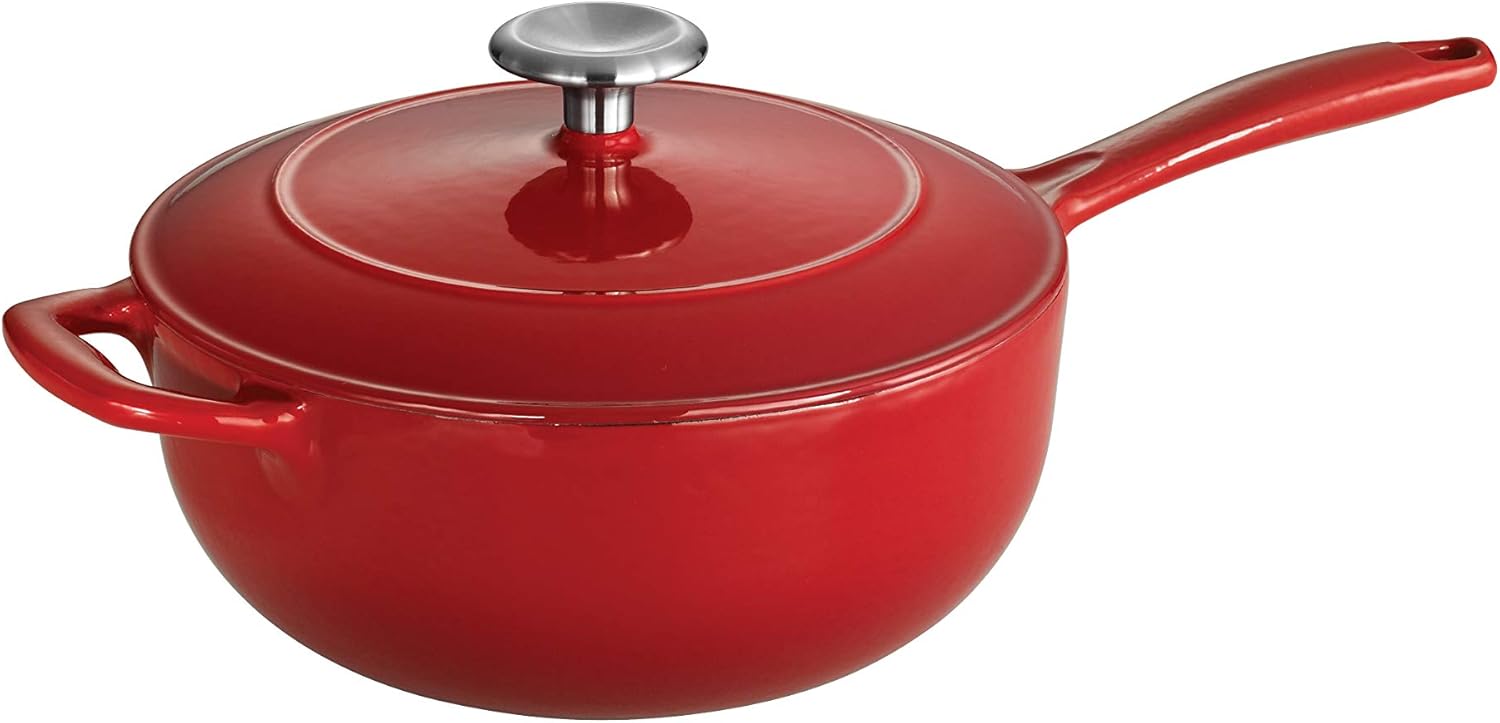 Tramontina Enameled Cast Iron Saucier 3-Quart Red S150056