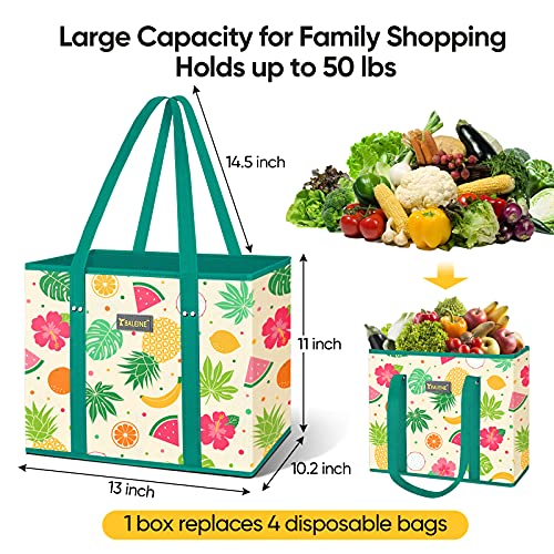Reusable Grocery Bags Foldable Shopping with Reinforced Bottom Gray k7m