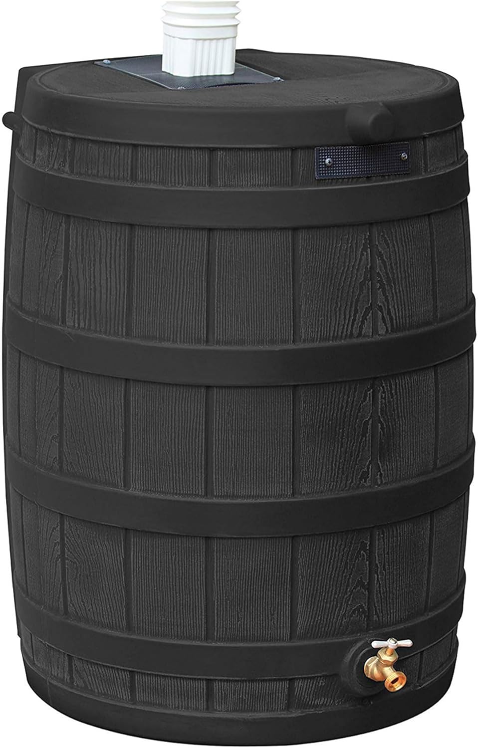Good Ideas Rain Wizard 40 Gallon Outdoor Rain Barrel with Brass Spigot, Black (2 Pack) O45983