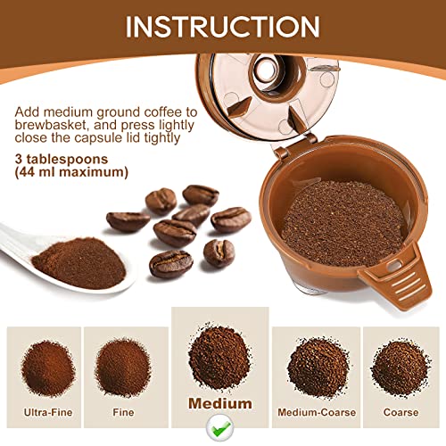 KEEPOW Reusable Coffee Filter for Hamilton Beach FlexBrew, 2 Pack, Brown P774