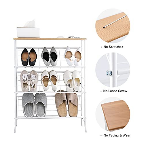 Narrow 4 Tier Metal Shoe Rack Storage for Entryway P178