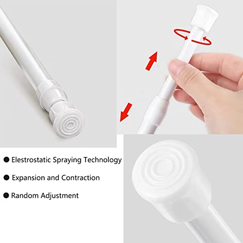 2 Pack Small Tension Rods 7-11 in Extendable Curtain Rods for Window, Wardrobe, Cabinet D349