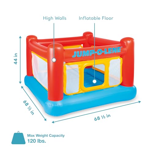 Intex Inflatable Jump-O-Lene Playhouse Trampoline Bounce Castle for Kids Ages 3-6 E97914