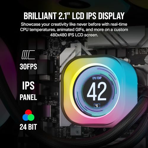 CORSAIR iCUE Link H150i LCD Liquid CPU Cooler 360mm AIO White L65645