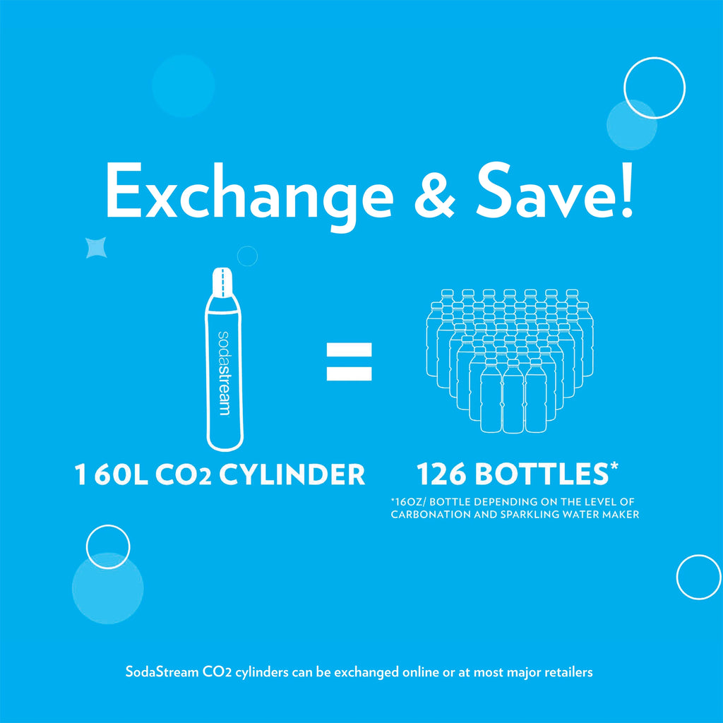Sparkling Water Maker Bundle with CO2 and 2 Bottles a7k