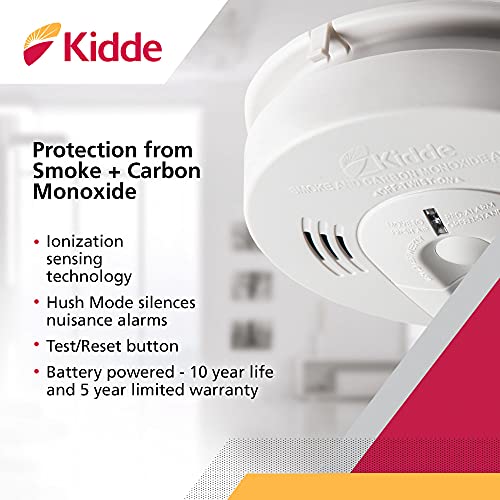Kidde Smoke & Carbon Monoxide Detector with Voice Alerts, Battery Powered A301668