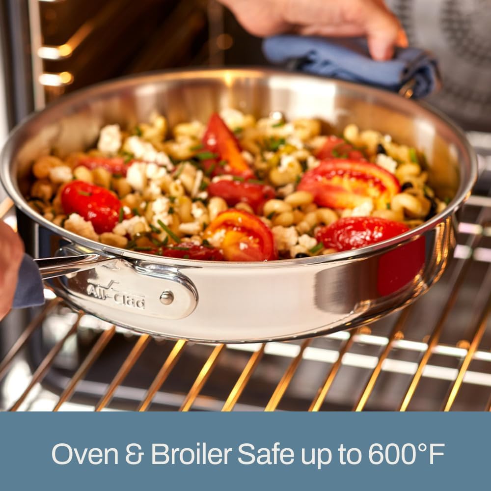 All-Clad D3 3-Ply Stainless Steel Fry Pan, 14 Inch, Induction Safe U31139