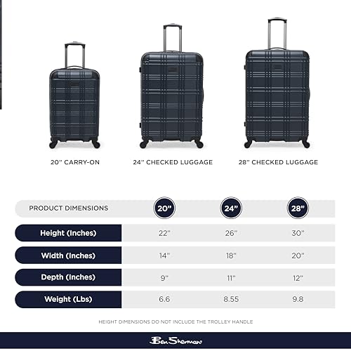 Ben Sherman Nottingham 28-Inch Hardside Spinner Luggage, Charcoal V39050