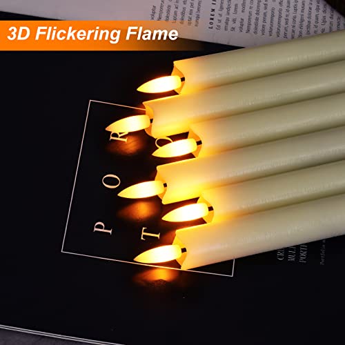 Flameless Taper Candles with Remote Timer, White LED Battery Operated 9.6 Inch q7