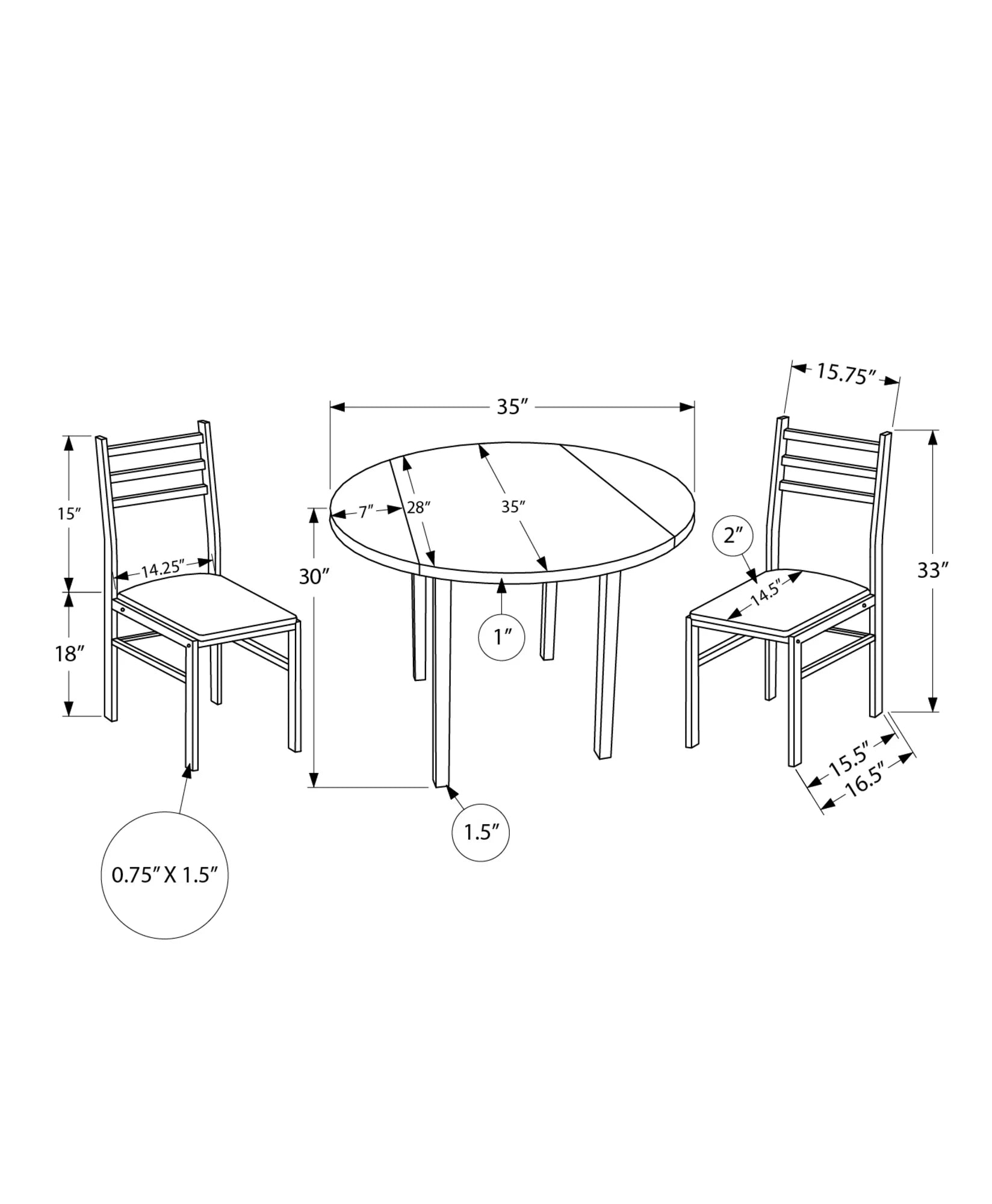Gray Dining Table Set 3pcs Small Drop Leaf Black Metal O7490