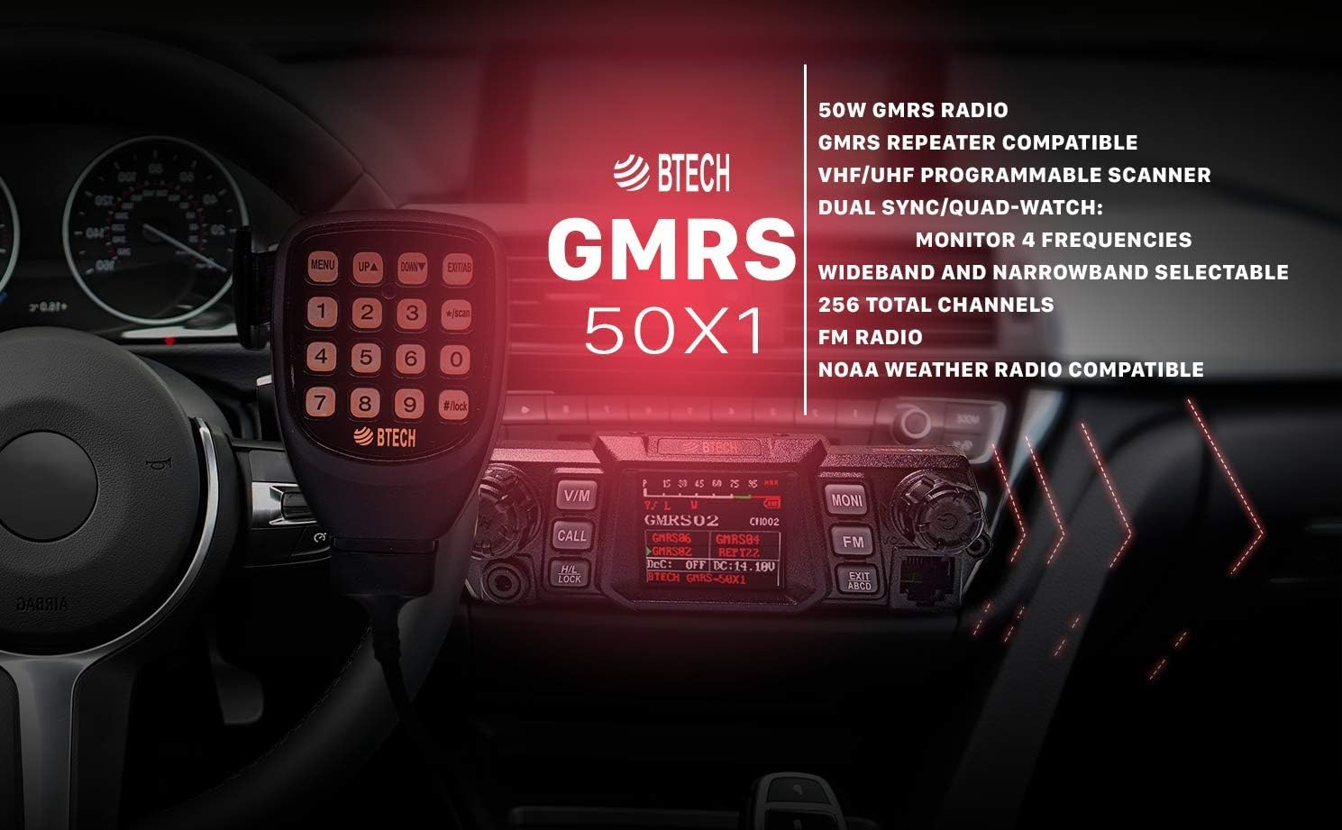 GMRS Two-Way Radio with Repeater Capable and Dual Band Scanning a7