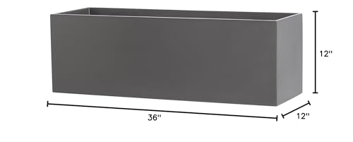 Fiberglass Planter Box, Grey, 36x12x12 in a7