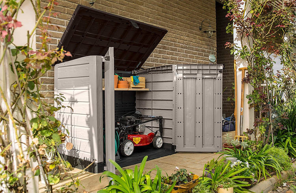 Outdoor Storage Shed 155x82x155cm Beige Brown a7
