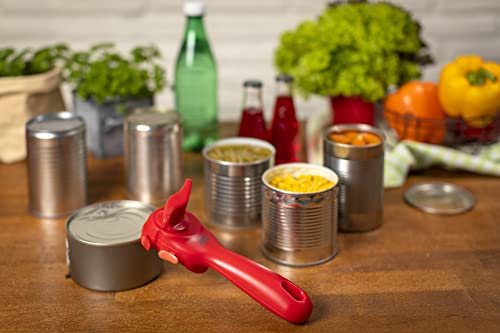 Kuhn Rikon Deluxe Auto Safety LidLifter Can Opener, Red and Silver U438