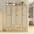 Wardrobe Armoire Closet 59"W Large Freestanding Wardrobe Cabinet White Wood